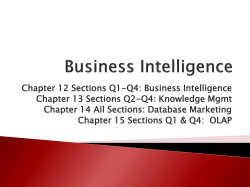 Chapter 12 Sections Q1-Q4: Business Intelligence