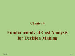 Fundamentals of Cost Analysis for Decision Making Chapter 4 Acc 355