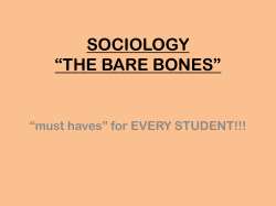SOCIOLOGY “THE BARE BONES” “must haves” for EVERY STUDENT!!!