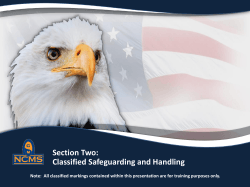 Section Two: Classified Safeguarding and Handling