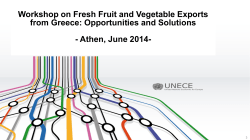 Workshop on Fresh Fruit and Vegetable Exports - Athen, June 2014-