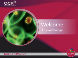 Welcome A Level Biology Make a difference