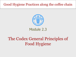 The Codex General Principles of Food Hygiene Module 2.3