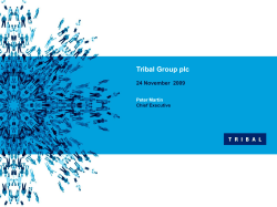  Insert text Tribal Group plc Second level