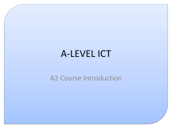 A-LEVEL ICT A2 Course Introduction