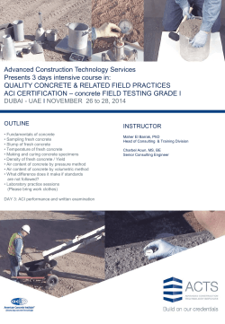Advanced Construction Technology Services Presents 3 days intensive course in: