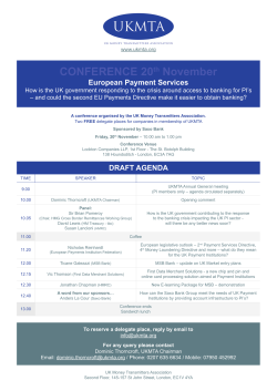 CONFERENCE 20 November European Payment Services th