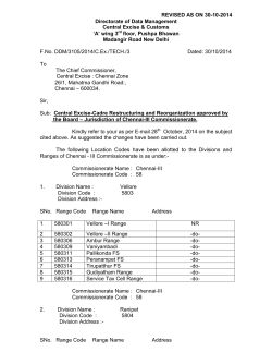REVISED AS ON 30-10-2014 Directorate of Data Management Central Excise &amp; Customs