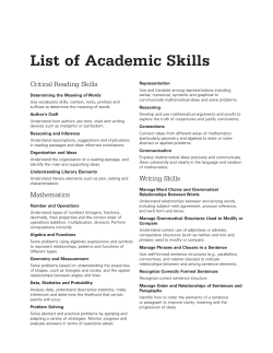 List of Academic Skills Critical Reading Skills representation determining the Meaning of Words