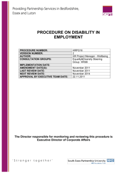 PROCEDURE ON DISABILITY IN EMPLOYMENT