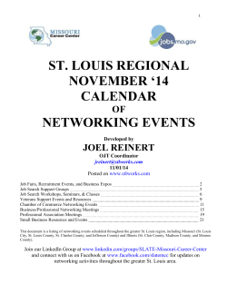ST. LOUIS REGIONAL NOVEMBER ‘14 CALENDAR NETWORKING EVENTS