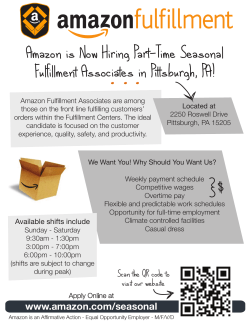 Amazon is Now Hiring Part-Time Seasonal Fulfillment Associates in Pittsburgh, PA!