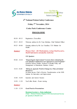 4 National Patient Safety Conference Friday 7