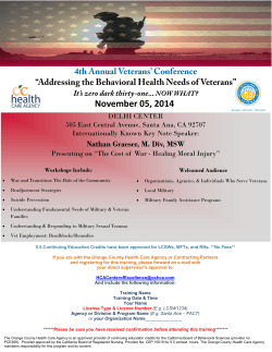    November 05, 2014 4th Annual Veterans’ Conference