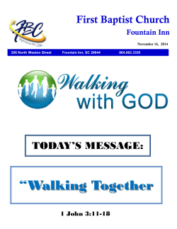 “ Walking Together First Baptist Church