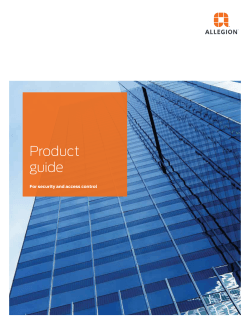 Product guide For security and access control