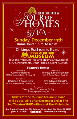 Sunday, December 14th Home Tours 1 p.m. to 4 p.m.