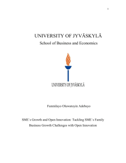 UNIVERSITY OF JYVÄSKYLÄ School of Business and Economics