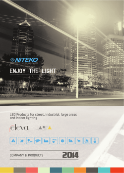 ENJOY THE LIGHT LED Products for street, industrial, large areas COMPANY