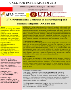 CALL FOR PAPER-AICEBM 2015 2 AFAP International Conference on Entrepreneurship and