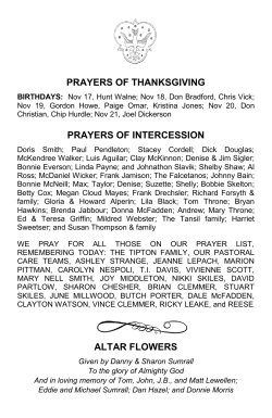PRAYERS OF THANKSGIVING