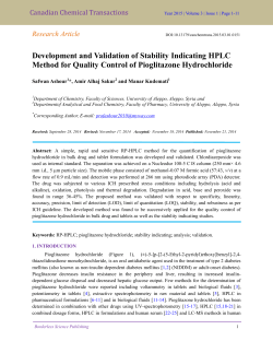 Development and Validation of Stability Indicating HPLC