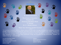 Dr. Derek Greenfield The School of Education Presents the American Education Week
