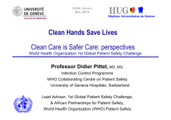 Clean Hands Save Lives Clean Care is Safer Care: perspectives