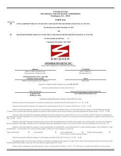 FORM 10-K UNITED STATES SECURITIES AND EXCHANGE COMMISSION Washington, D.C. 20549