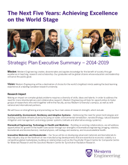 The Next Five Years: Achieving Excellence on the World Stage