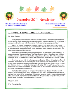 Dec. Newsletter 2014 - Horizon Elementary School