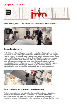 imm cologne - MESSE REPS. & TRAVEL