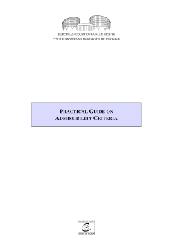 Practical Guide on Admissibility Criteria