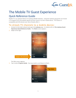 View the Mobile TV Guest Experience Guide