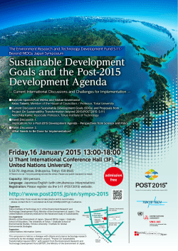 Sustainable Development Goals and the Post