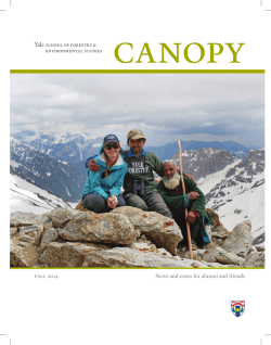 View the Fall 2014 Edition of CANOPY, the F&ES magazine for