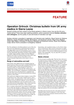 Christmas bulletin from UK army medics in Sierra Leone