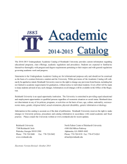 2014-2015 Catalog - Reinhardt University