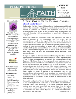 Current Monthly Newsletter - Faith Lutheran Church, Seguin, Texas