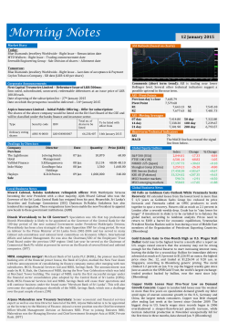 09th Jan 2015 - Lanka Securities (Pvt)