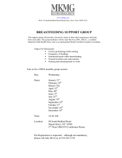 2015 Monthly Breastfeeding Support Group