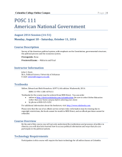 POSC 111 American National Government