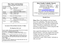 Bulletin with Full Weekly Mass List