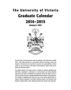 Graduate Calendar - University of Victoria