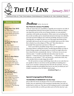 Jan 2014 Link - Unitarian Universalist Church of the Lehigh Valley