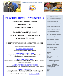 TEACHER RECRUITMENT FAIR - Fairfield County School District