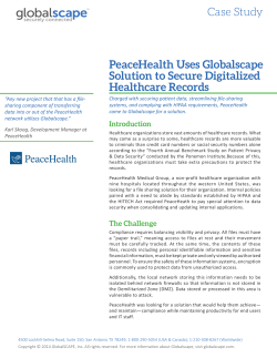 PeaceHealth Uses Globalscape Solution to Secure Digitalized
