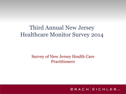 Third Annual New Jersey Healthcare Monitor