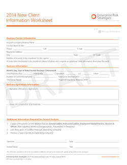 2014 New Client Information Worksheet