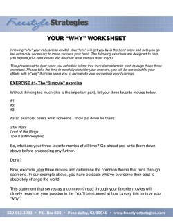 YOUR WHY WORKSHEET - Freestyle Strategies